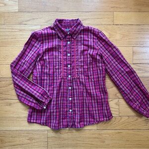 Izod Pink Plaid Button-Up Shirt